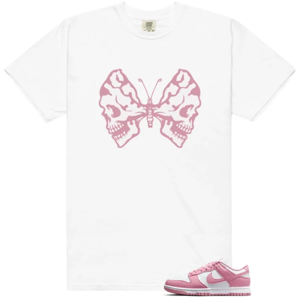 Dunk Low Next Nature Elemental Pink Butterfly Skulls Shirt