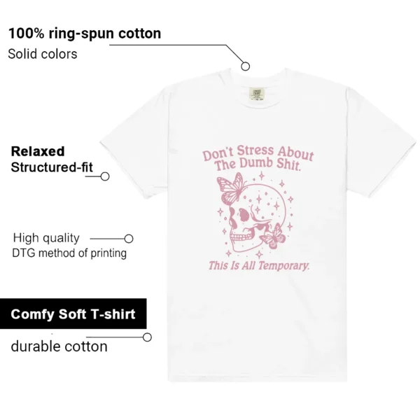Dunk Low Next Nature Elemental Pink Don't Stress Shirt features