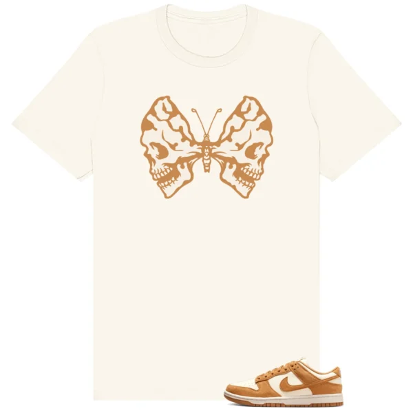 Dunk Low Next Nature Flax Coconut Milk Butterfly Skulls Shirt