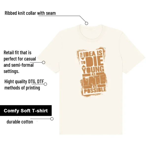 Dunk Low Next Nature Flax Coconut Milk Die Young Shirt features