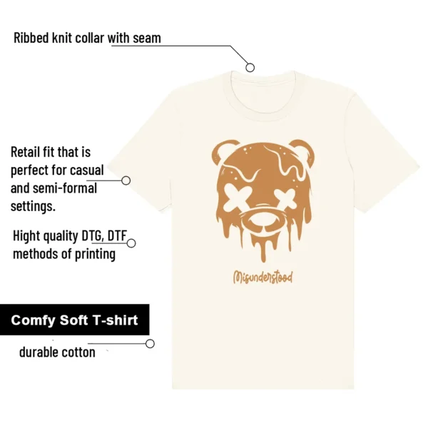 Dunk Low Next Nature Flax Coconut Milk Drippy Bear Shirt features