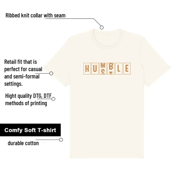 Dunk Low Next Nature Flax Coconut Milk Hustle Humble Shirt features