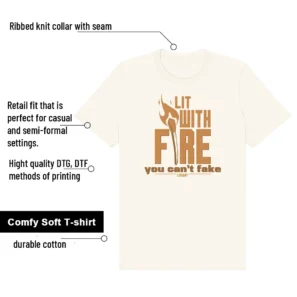 Dunk Low Next Nature Flax Coconut Milk LIT WITH FIRE Shirt features