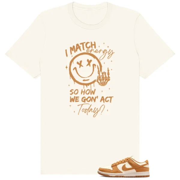 Dunk Low Next Nature Flax Coconut Milk Match Energy Shirt