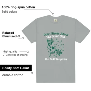 Essential Evergreen Aura Don't Stress Match Shirt features