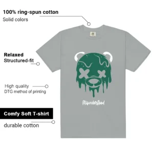 Essential Evergreen Aura Drippy Bear Graphic Shirt features