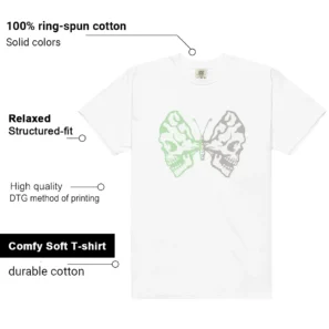 Essential Vapor Green Butterfly Skulls Matching Tees features