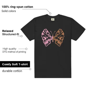 Field General Elemental Pink Butterfly Skulls Shirt features