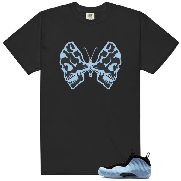 Foamposite Psychic Blue Butterfly Skulls Shirt
