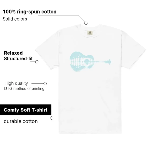 Guitar Shirt for Nike Dunk Low Glacier Blue Sneaker features