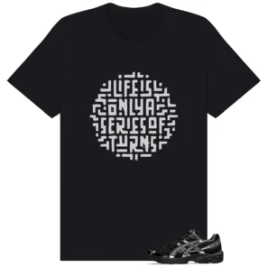 Life Turns Shirt to Match ASICS Gel-1130 Black Pure Silver | Philosophy Streetwear