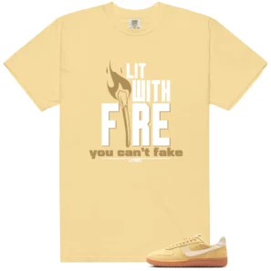 LIT WITH FIRE Shirt to match Field General Butter Soft Yellow
