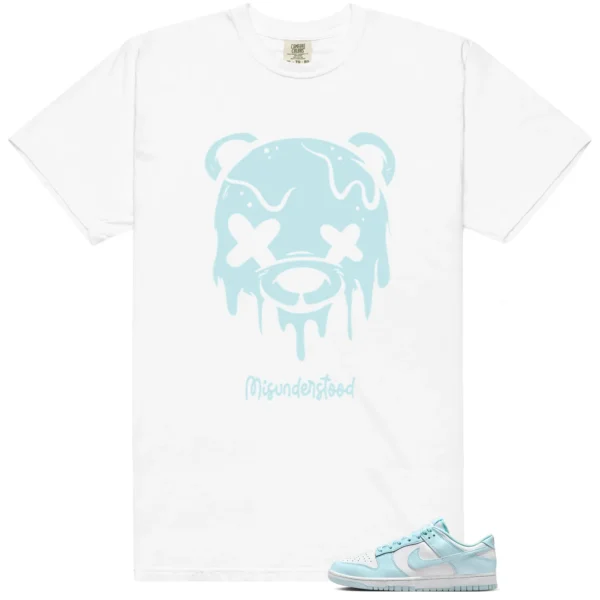 Nike Dunk Low Glacier Blue Matching Tee - Drippy Bear Graphic