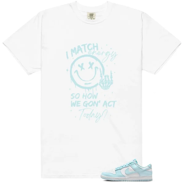Nike Dunk Low Glacier Blue Matching Tee Shirt - Match Energy