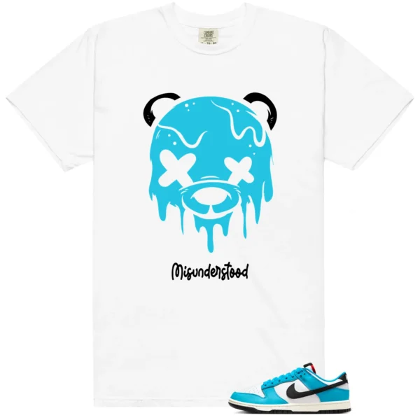 Nike Dunk Next Nature N7 Dark Turquoise Matching Tee - Drippy Bear Graphic