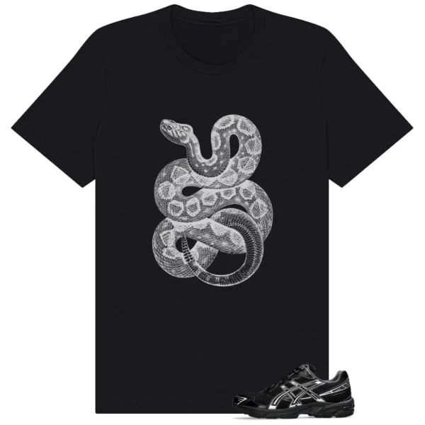 Python Snake Shirt for ASICS Gel-1130 Black Pure Silver Sneaker