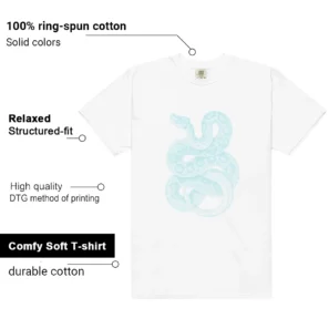 Python Snake Shirt for Nike Dunk Low Glacier Blue Sneaker features