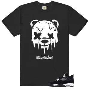 Retro 4 White Thunder Drippy Bear Shirt