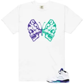 Retro 5 Grape Butterfly Skulls Shirt