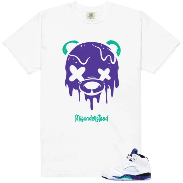 Retro 5 Grape Drippy Bear Shirt