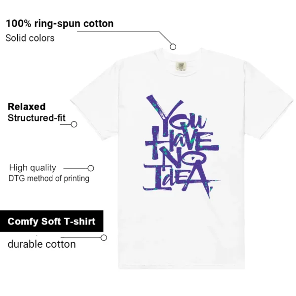 Retro 5 Grape No Idea Shirt features