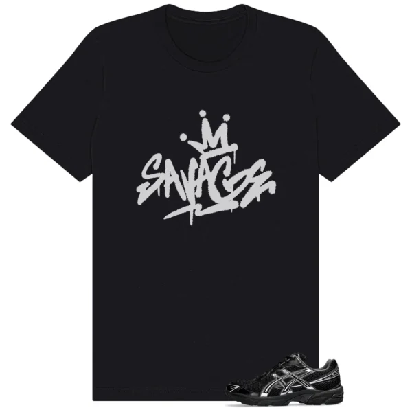 Savage Style Shirt for ASICS Gel-1130 Black Pure Silver Lovers