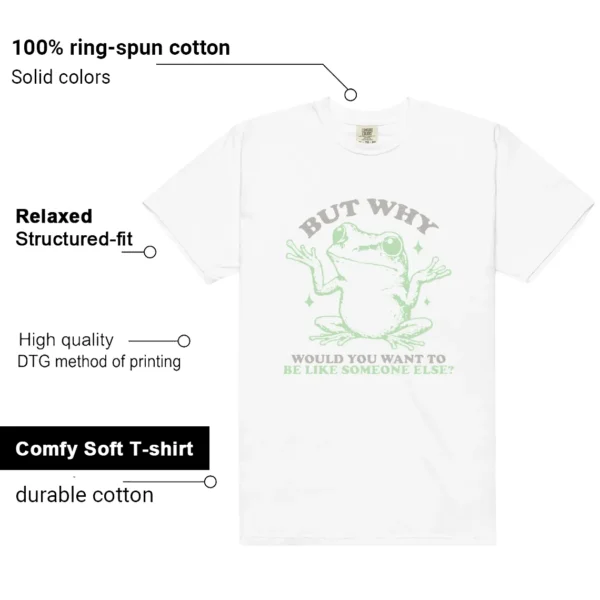 Shirt To Match Essential Vapor Green But Why Graphic features