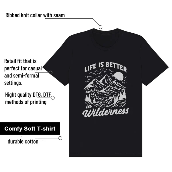 Wilderness Tee - Perfect with ASICS Gel-1130 Black Pure Silver features