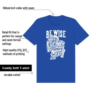 Air Force 1 Low College Blue Be Wise Graphic Shirt features