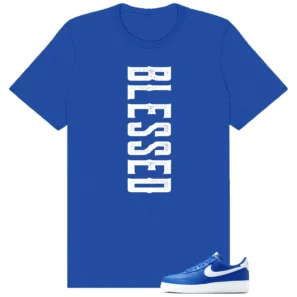 Air Force 1 Low College Blue Blessed Match Shirt
