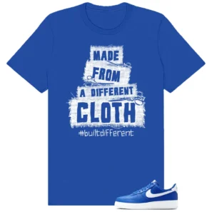 Air Force 1 Low College Blue Built Different Matching Shirt