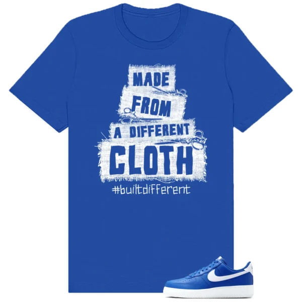 Air Force 1 Low College Blue Built Different Matching Shirt