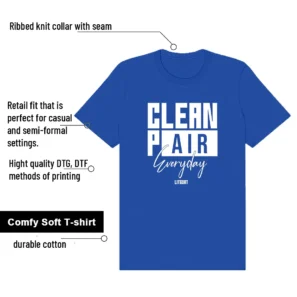Air Force 1 Low College Blue Clean Pair Match Shirt features