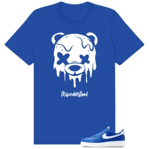 Air Force 1 Low College Blue Drippy Bear Graphic Shirt
