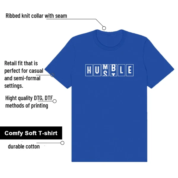 Air Force 1 Low College Blue Hustle Humble Match Shirt features