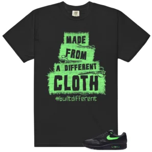 Air Max 1 Essential Green Strike Built Different Matching Shirt