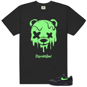 Air Max 1 Essential Green Strike Drippy Bear Graphic Shirt
