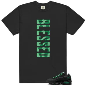 Air Max 95 Big Bubble Black Green Shock Blessed Match Shirt