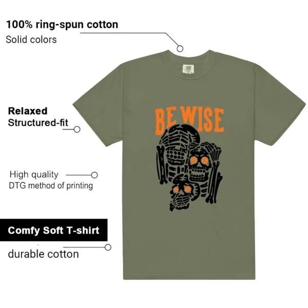 Deep Green 4s 2025 Be Wise Graphic Shirt features