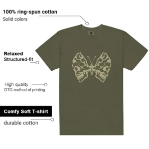 Dunk Low Pro B Sequoia Butterfly Skulls Matching Tees features