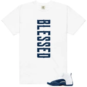 French Blue 12s 2025 Blessed Match Shirt