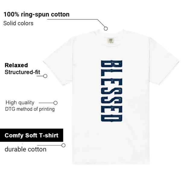 French Blue 12s 2025 Blessed Match Shirt features
