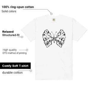 Jordan 10 Steel Butterfly Skulls Matching Tees features
