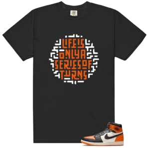 Shattered Backboard 1s 2025 Life Turns Graphic Shirt