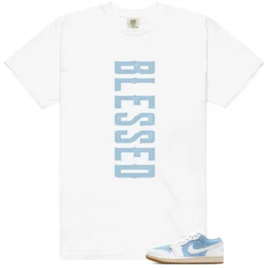 WMNS Worn Blue 1s Blessed Match Shirt