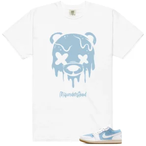 WMNS Worn Blue 1s Drippy Bear Graphic Shirt
