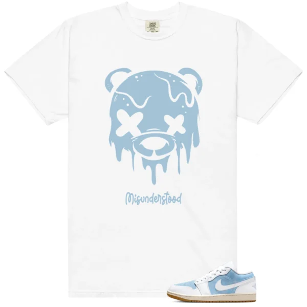 WMNS Worn Blue 1s Drippy Bear Graphic Shirt