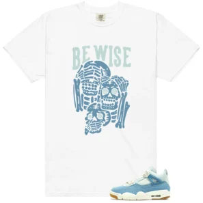WMNS Worn Blue Denim 4s Be Wise Graphic Shirt