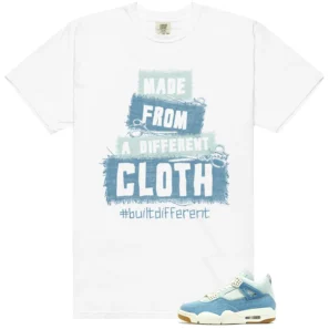 WMNS Worn Blue Denim 4s Built Different Matching Shirt