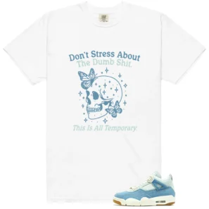 WMNS Worn Blue Denim 4s Don't Stress Match Shirt